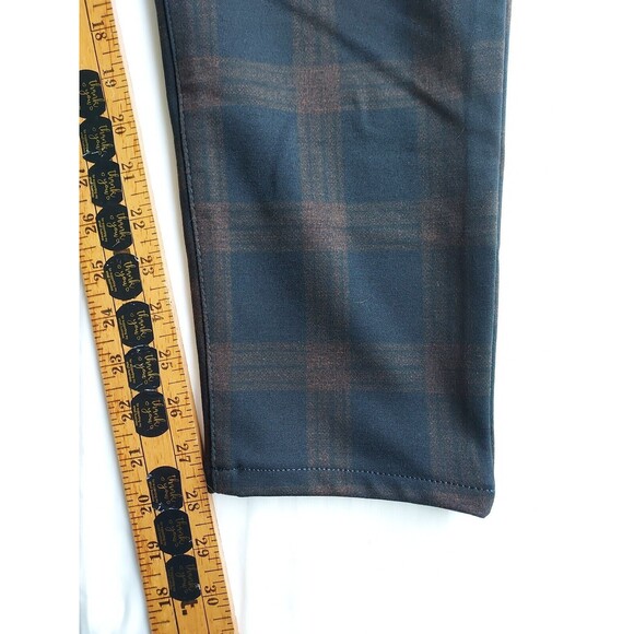 🆕‎ NINE WEST Womens Stretch Skinny Jeans Jeggings Pull On Plaid Black Brown XXL - Picture 10 of 13